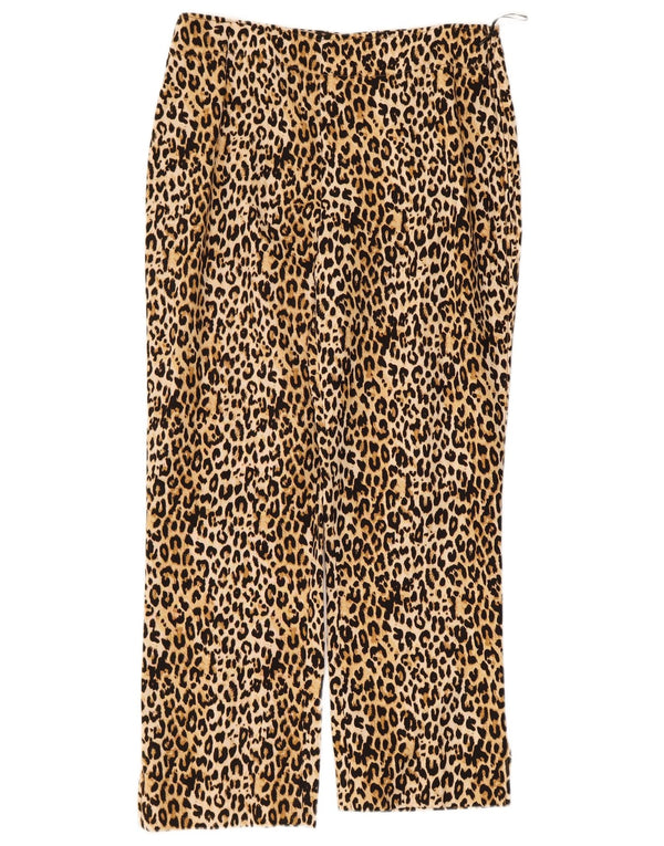 Zara Straight Cropped Bukser Medium W28 L24 Brown Animal Print