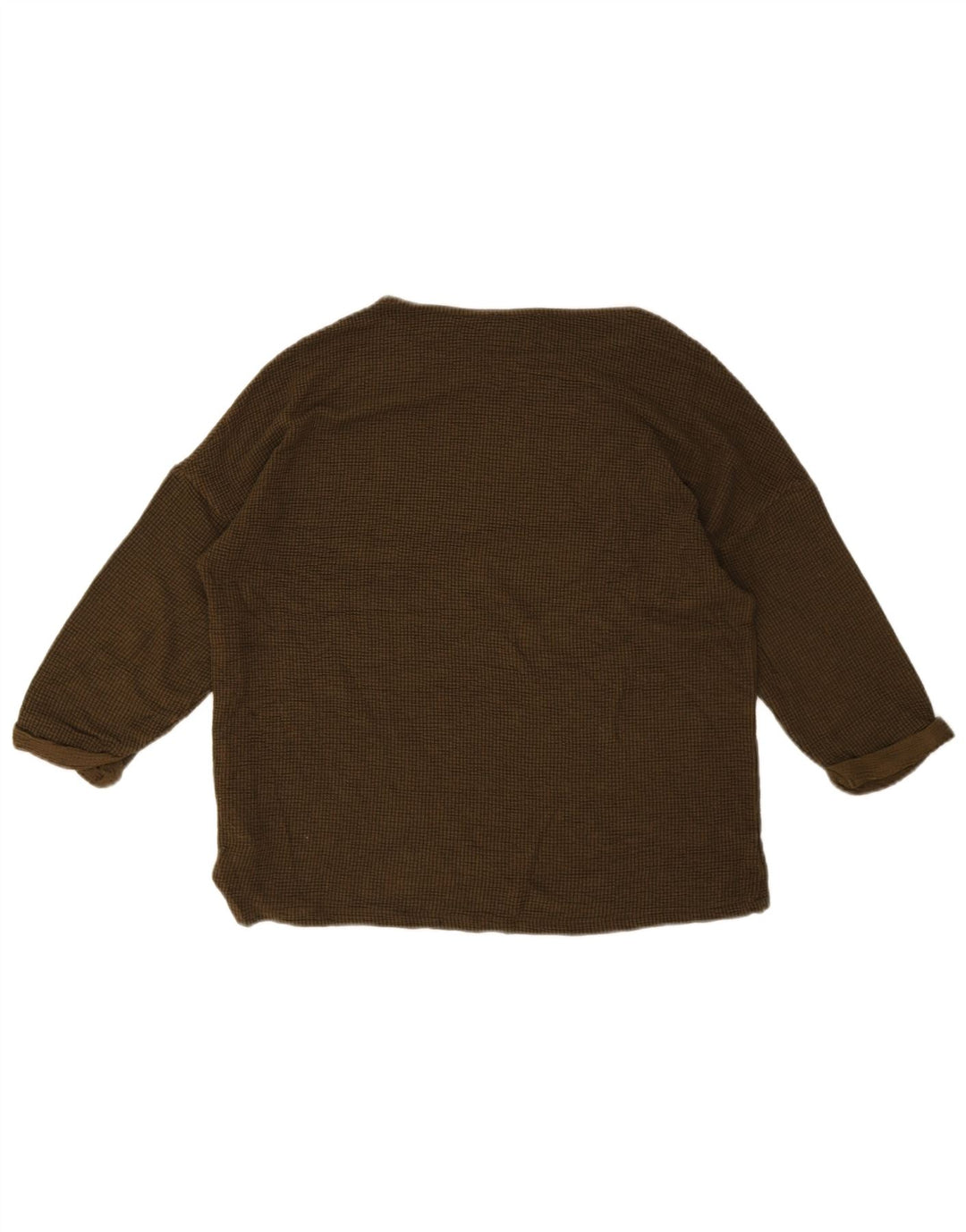 Zara Dame Oversized Top 3/4 ærme UK 10 Lille brun viskose