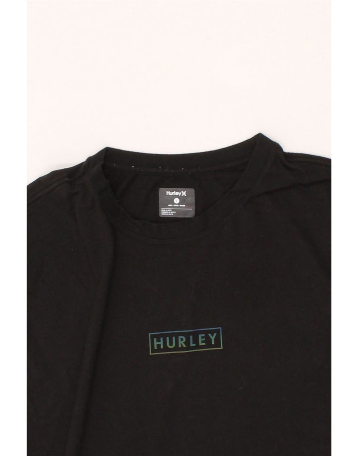 HURLEY Mens T-Shirt Top Large Black Cotton Vintage Hurley and Second-Hand Hurley from Messina Hembry 