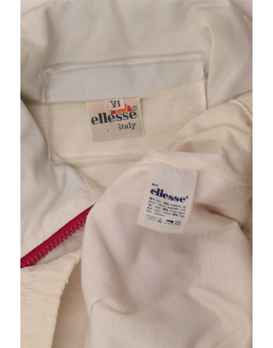 Ellesse Womens træningsdragt topjakke UK 14 Medium White Colourblock Nylon