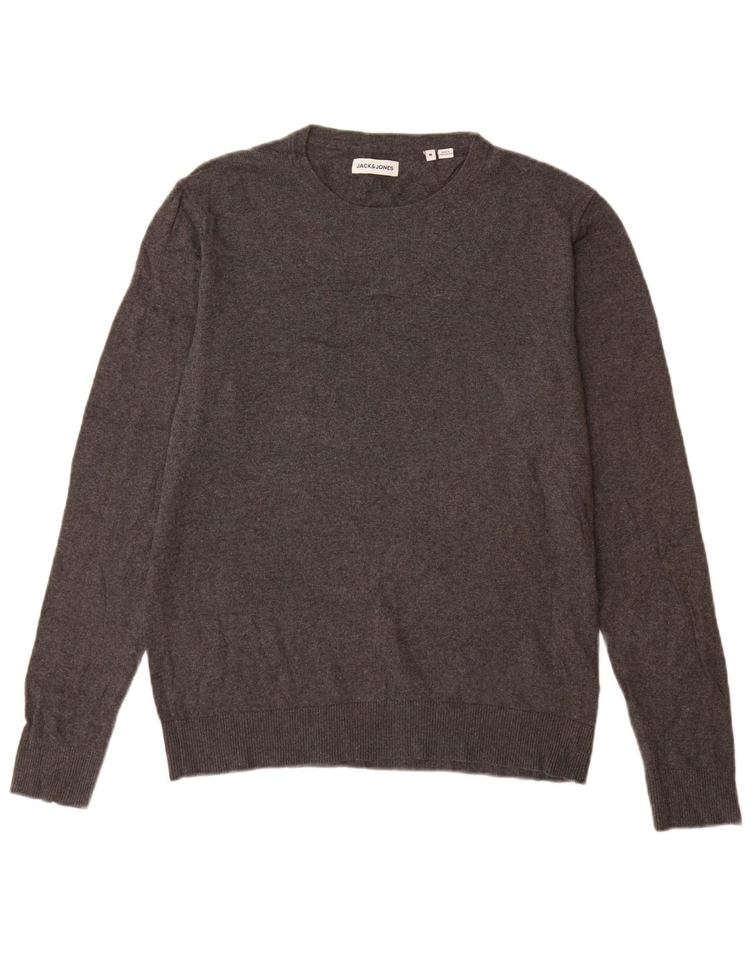 Jack & Jones Herre sweater med rund hals, mellemgrå bomuld