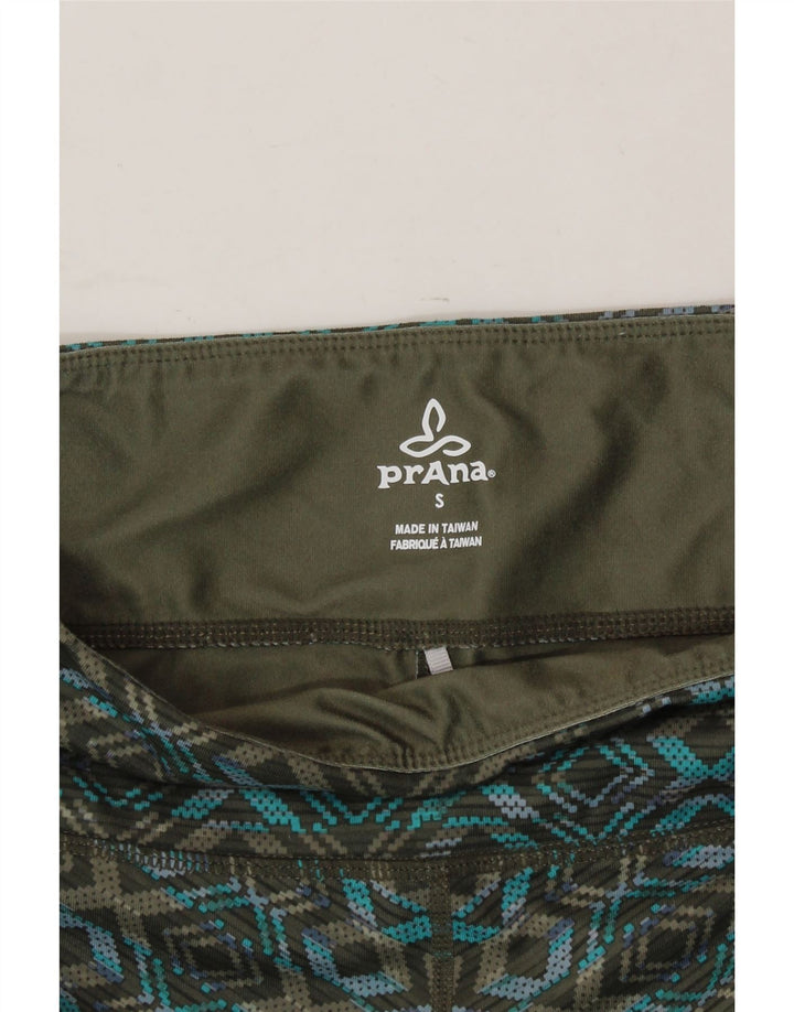 PRANA Womens Capri Leggings UK 8 Small  Green Geometric Vintage Prana and Second-Hand Prana from Messina Hembry 