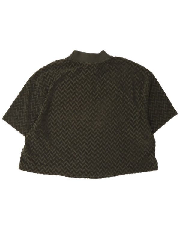 Nike grafisk T-shirt top til kvinder UK 18 XL Grøn sildebensbomuld