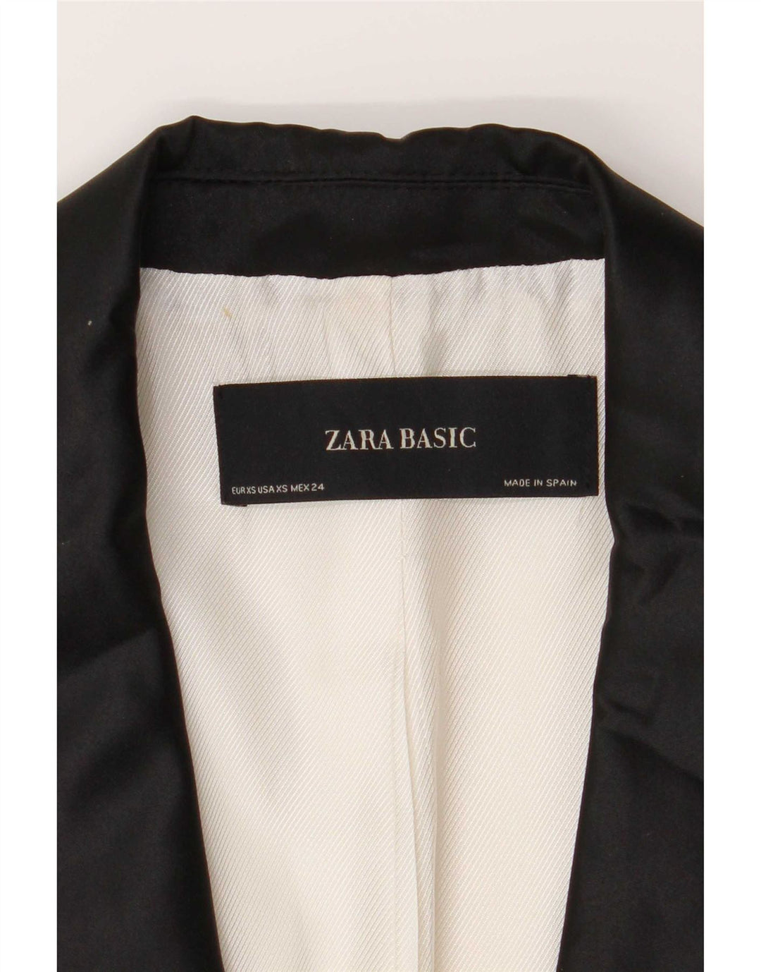 Zara Dame 2-knaps blazerjakke UK 6 XS Hvid Colourblock Polyester