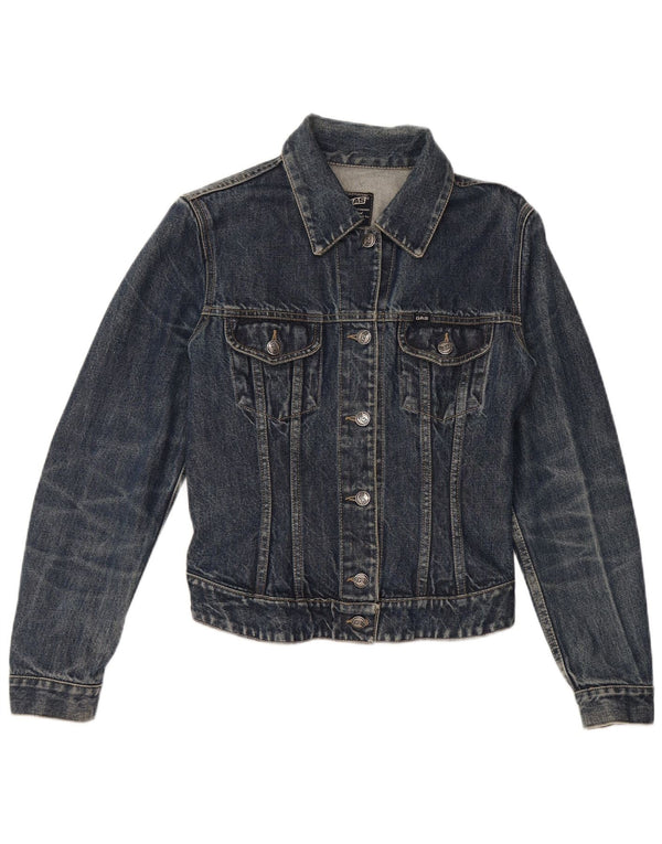 Gas Dame Street Mood Crop Denimjakke UK 10 Small Blue Cotton