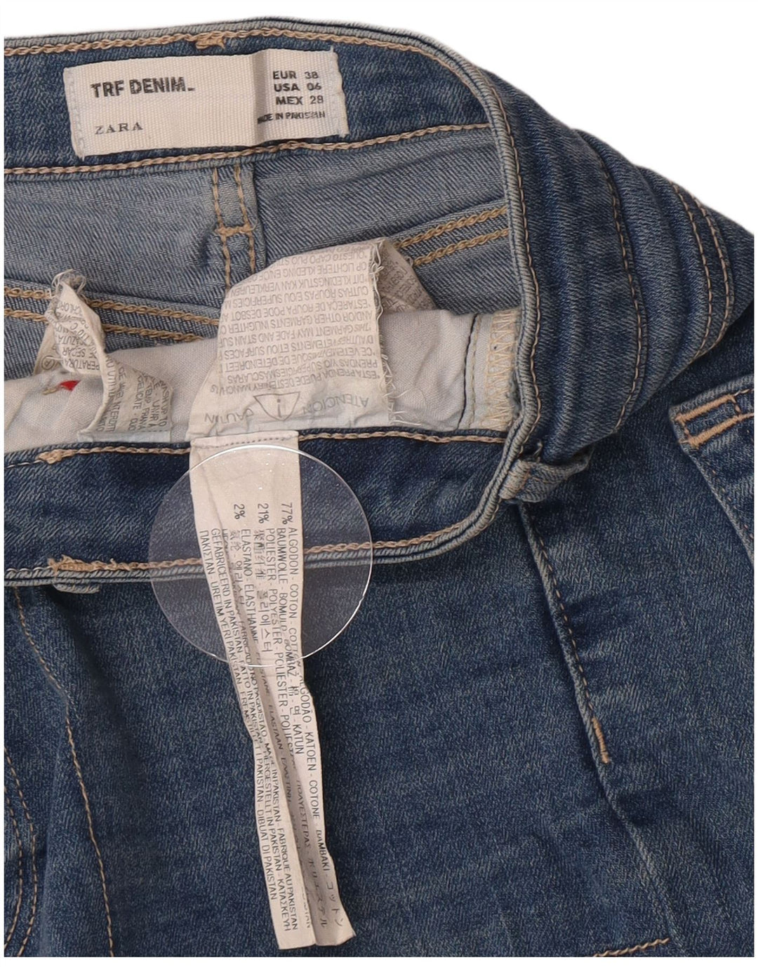 Zara Dame Denim Shorts EU 38 Small W28 Blue Cotton