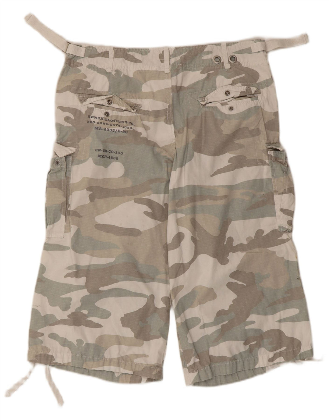 BÆNK Herre Cargo Shorts W30 Medium Beige Camouflage Bomuld