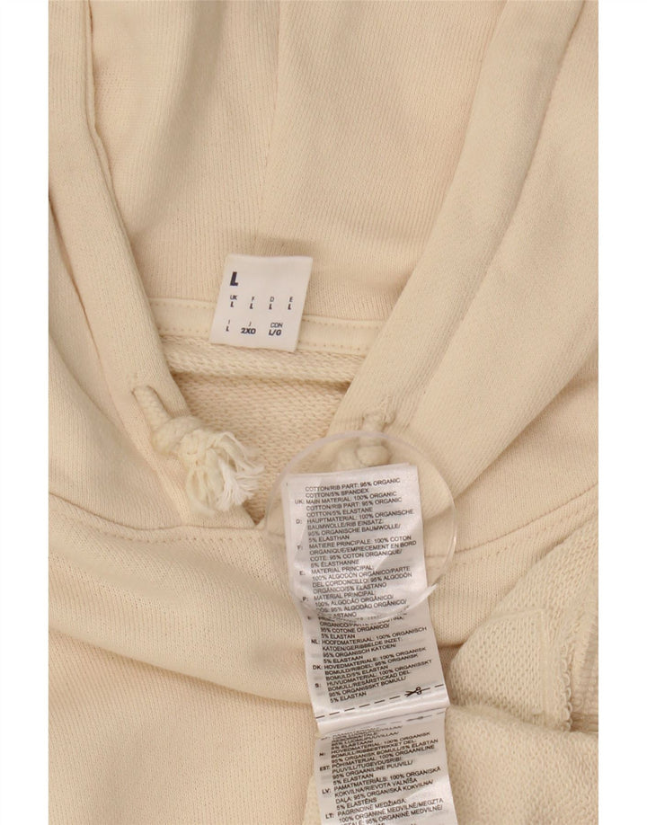 REEBOK hættetrøjetrøje til kvinder i overstørrelse UK 16 Stor råhvid bomuld