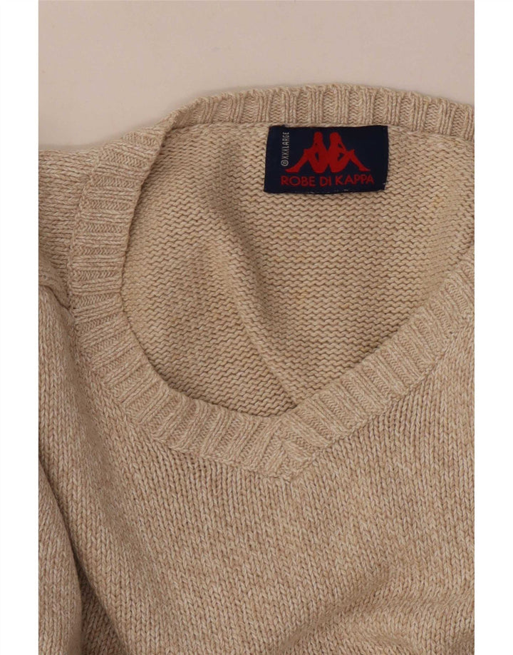 Kappa Herre V-hals sweater 3XL Beige Flecked