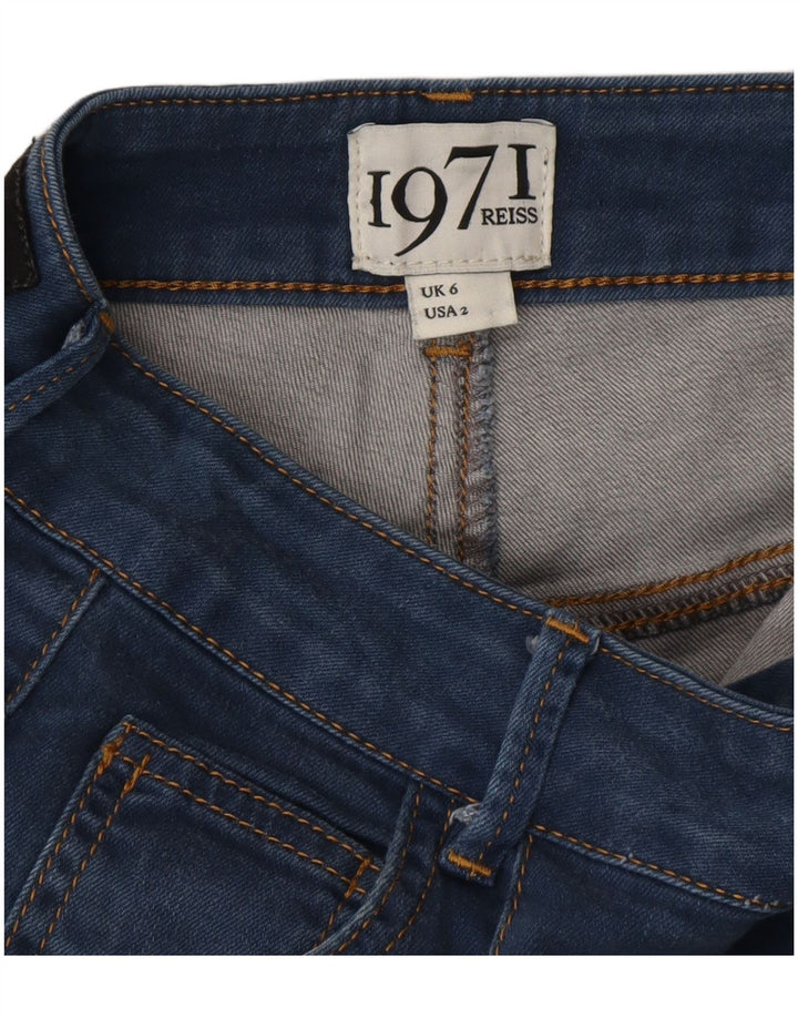 REISS Dame Flared Jeans UK 6 XS W25 L30 Blå Bomuld