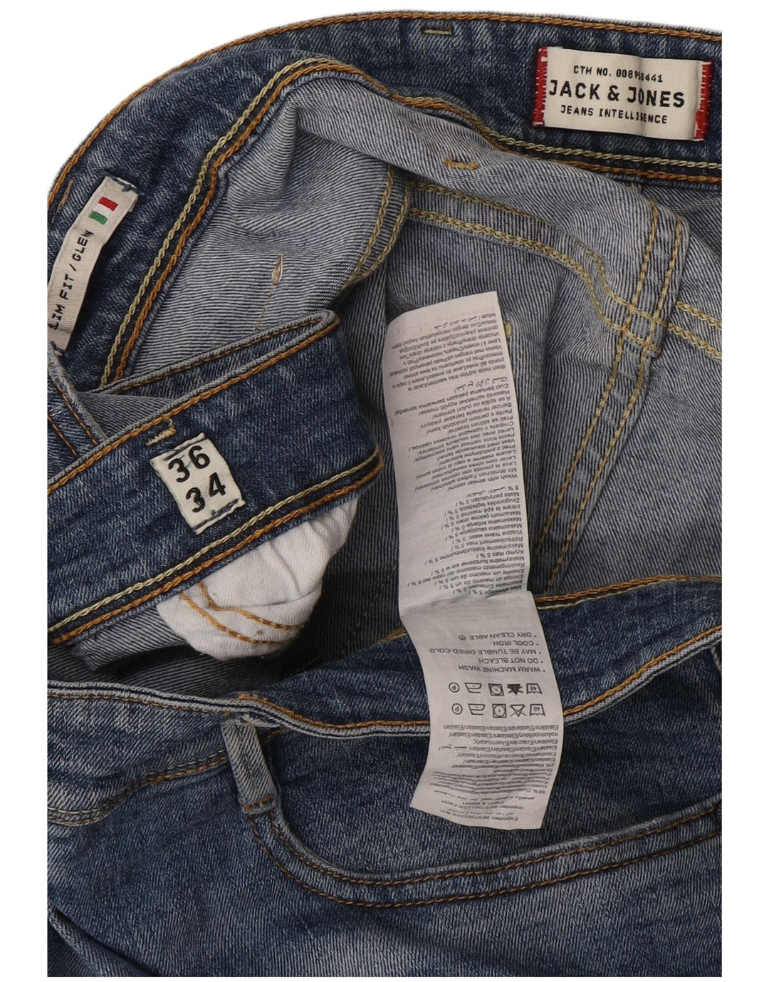 Jack & Jones Herre GLENN Slim Jeans W36 L34 Blå Bomuld