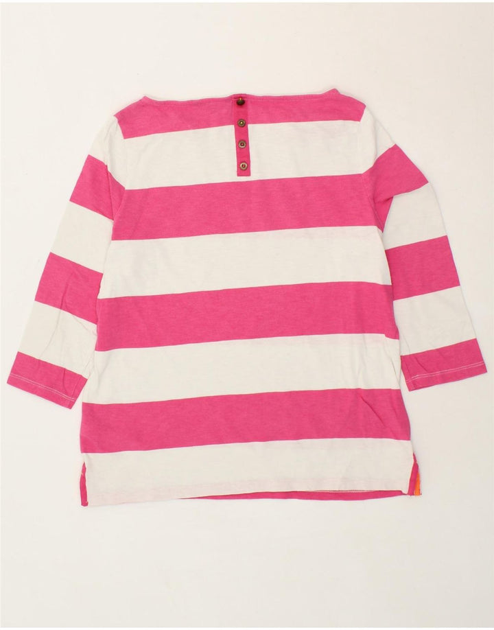 TOMMY HILFIGER Womens Top 3/4 Sleeve UK 12 Medium Pink Striped Vintage Tommy Hilfiger and Second-Hand Tommy Hilfiger from Messina Hembry 