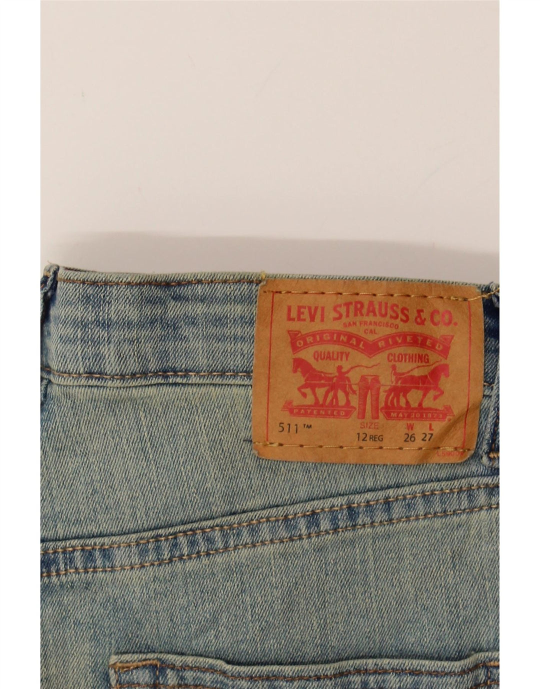LEVI'S Boys 511 Straight Jeans 11-12 Years W26 L27 Blue Cotton Vintage Levi's and Second-Hand Levi's from Messina Hembry 
