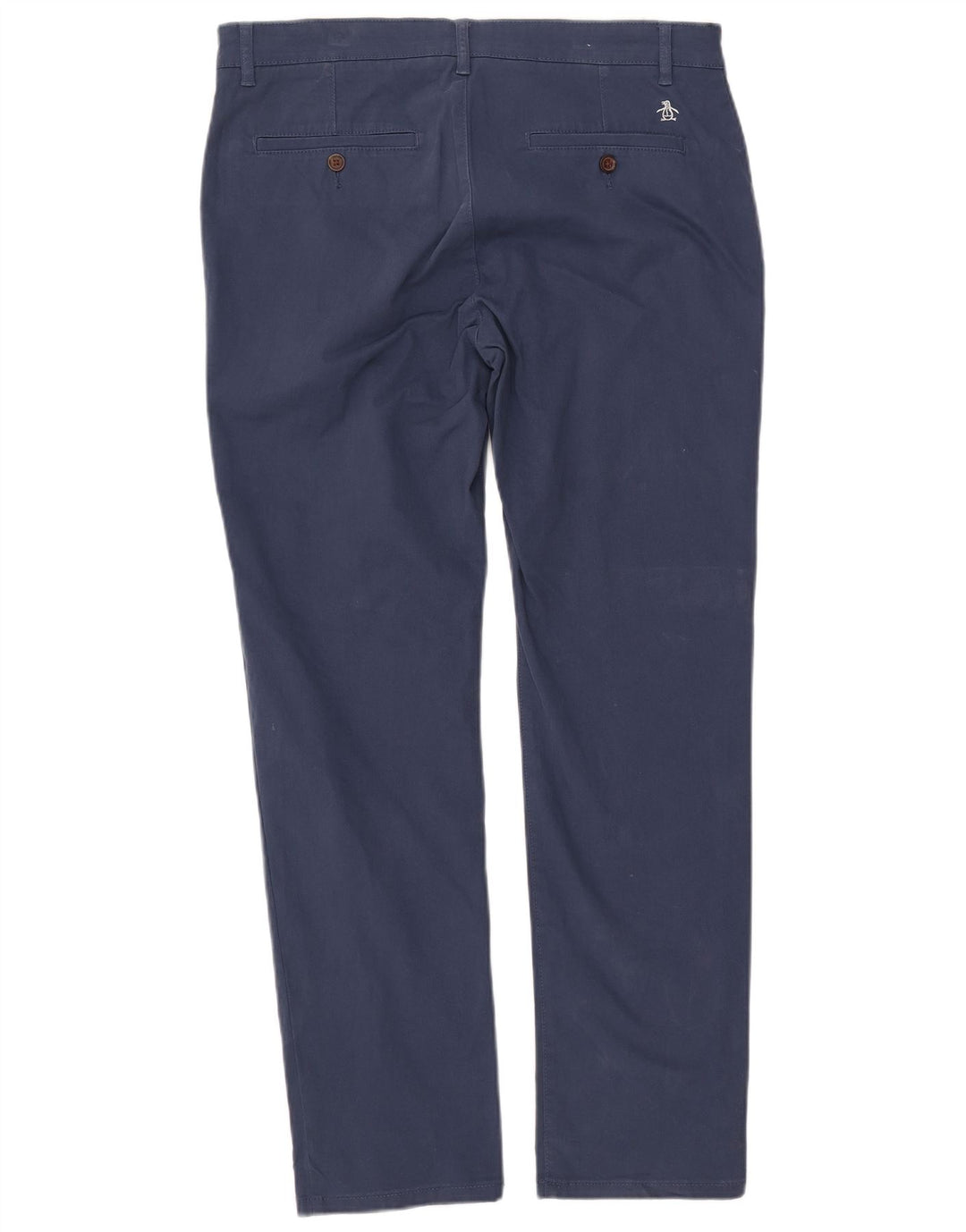 PENGUIN Herre Slim Chino Bukser W34 L32 Marineblå Bomuld