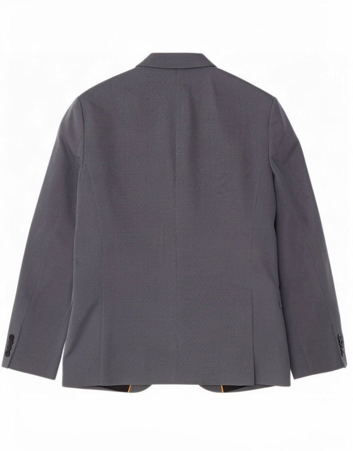 Zara Herre 1 Knap Blazer Jakke EU 52 Stor Blå Polyester