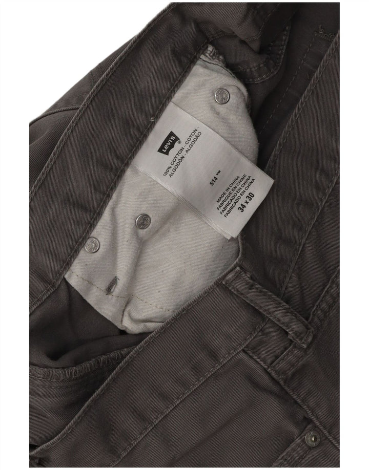 Levi's Herre 514 Straight Jeans W34 L30 Grå Bomuld