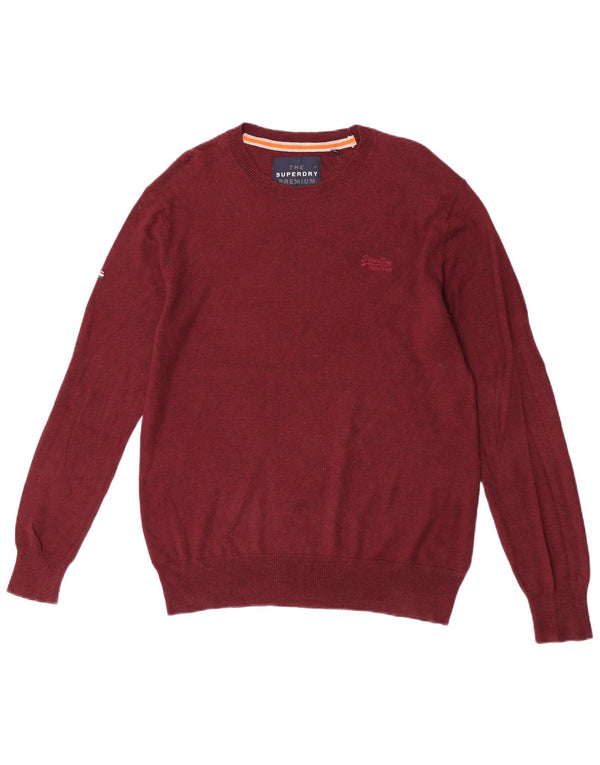 Superdry Herre sweater med rund hals XL Bourgogne bomuld