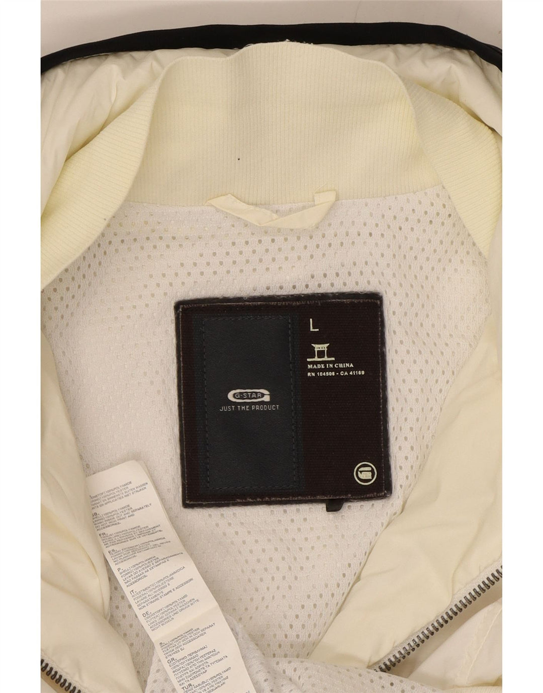 G-STAR Regnjakke med hætte til kvinder UK 14 Stor hvid polyamid