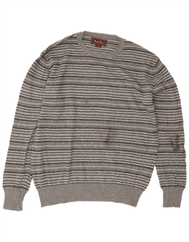 Marlboro Classics Herre Crew Neck Jumper Sweater XL Gråstribet