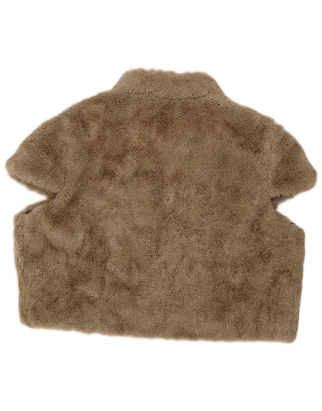 Monsoon Womens Faux Fur Gilet UK 14 Large Brown Floral Polyester