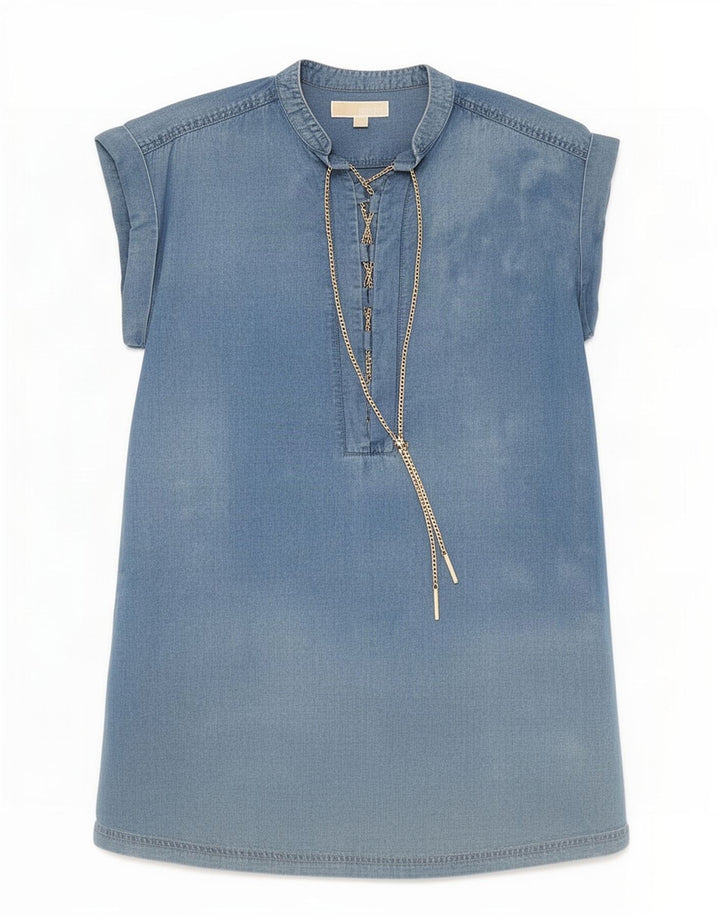 Michael Kors Dame Shift Dress UK 10 Small Blue Lyocell