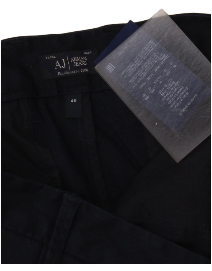 ARMANI Slim Chino-bukser til mænd IT 48 Medium W32 L33 Marineblå Bomuld