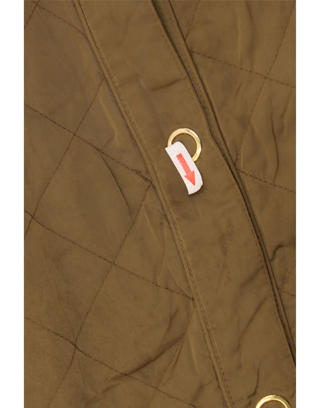 ZARA Quiltet jakke med hætte til kvinder UK 14 Medium Khaki Polyester