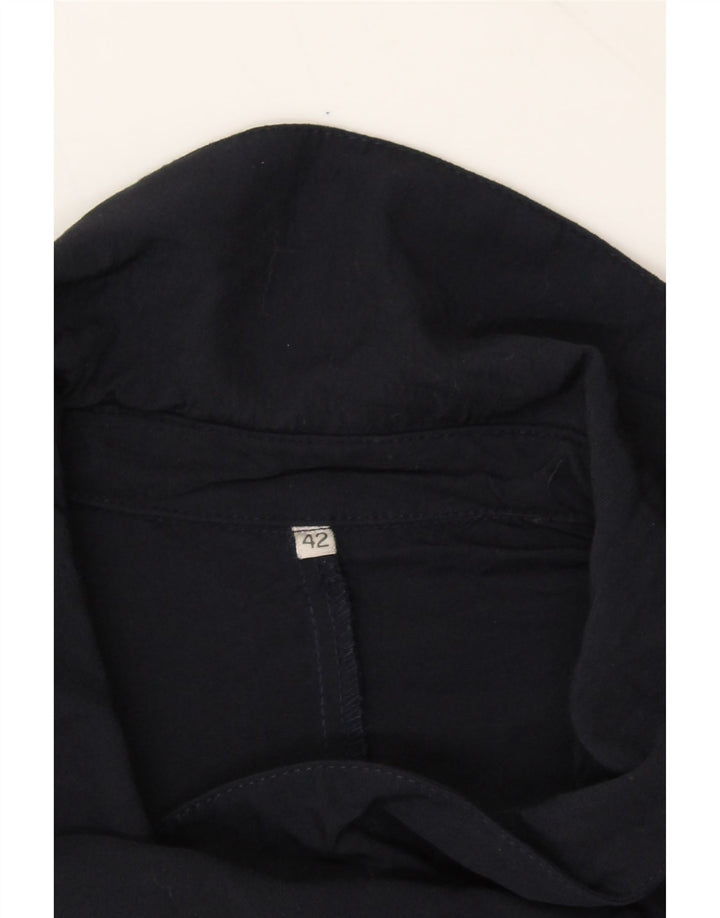 VINTAGE Womens Crop Double Breasted Blazer Jacket IT 42 Medium Navy Blue Vintage Vintage and Second-Hand Vintage from Messina Hembry 