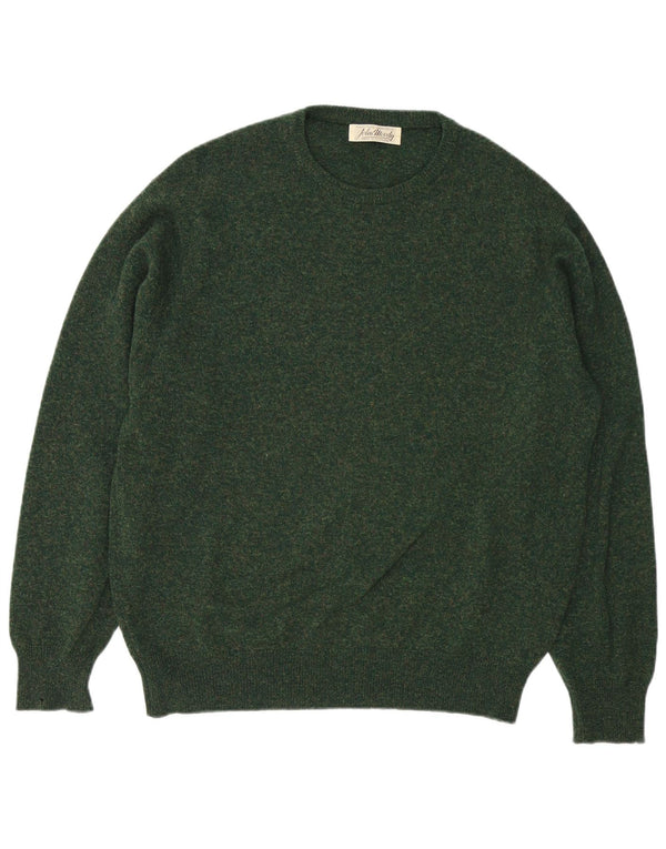 Vintage Mens Crew Neck Jumper Sweater Large Green Lambswool