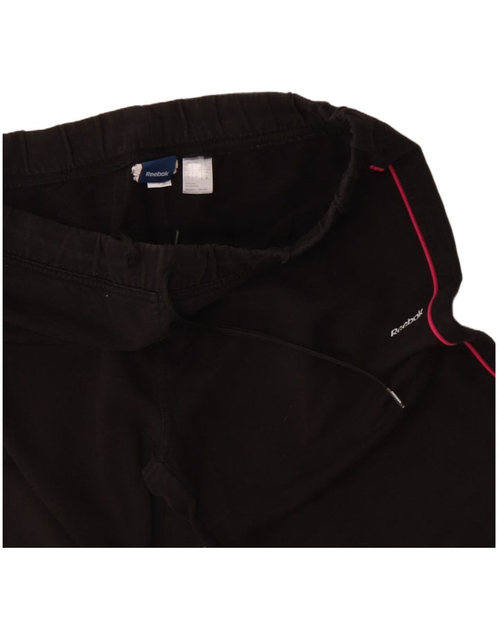 REEBOK Træningsdragtsbukser til kvinder UK 14 Stor sort polyester