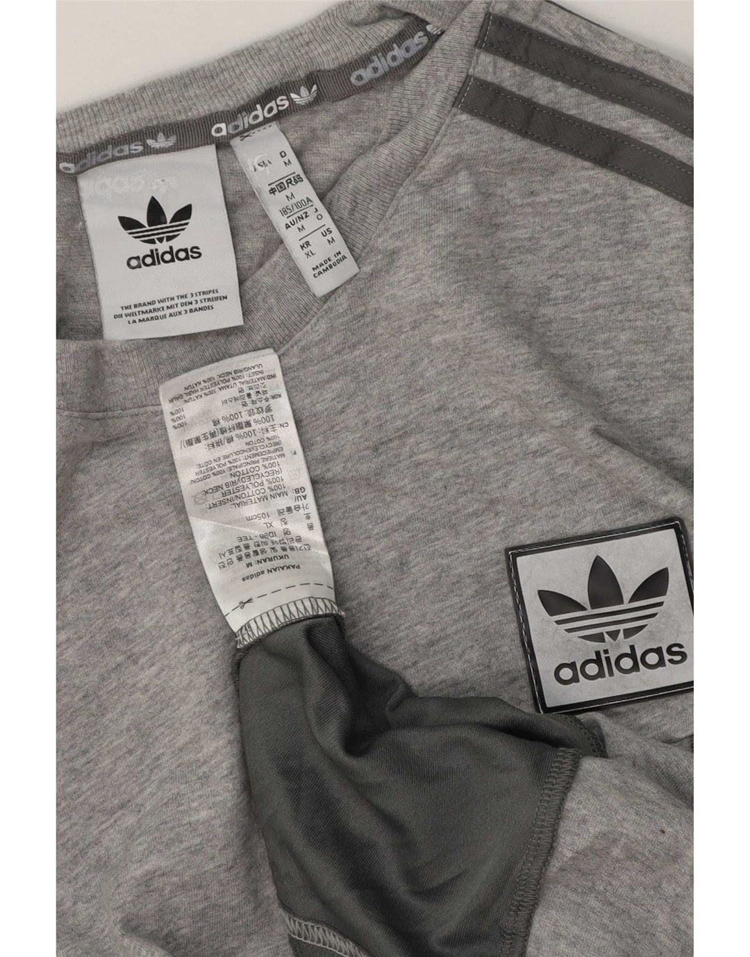Adidas T-shirt top mellem grå bomuld til mænd