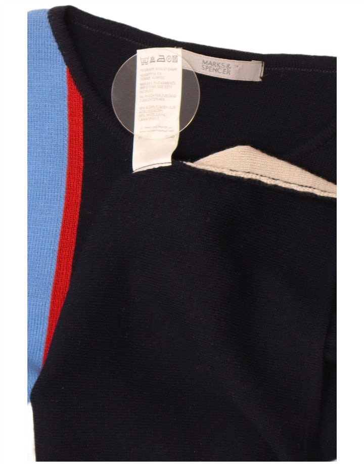 Marks & Spencer Dame Boat Neck Jumper Sweater UK 14 Medium Black