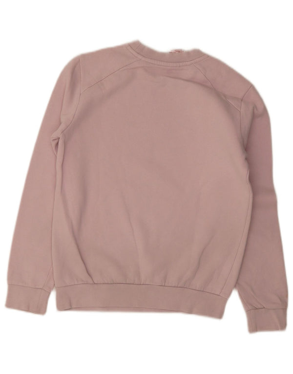 Adidas Girls Graphic Sweatshirt Jumper 11-12 Years Pink Cotton