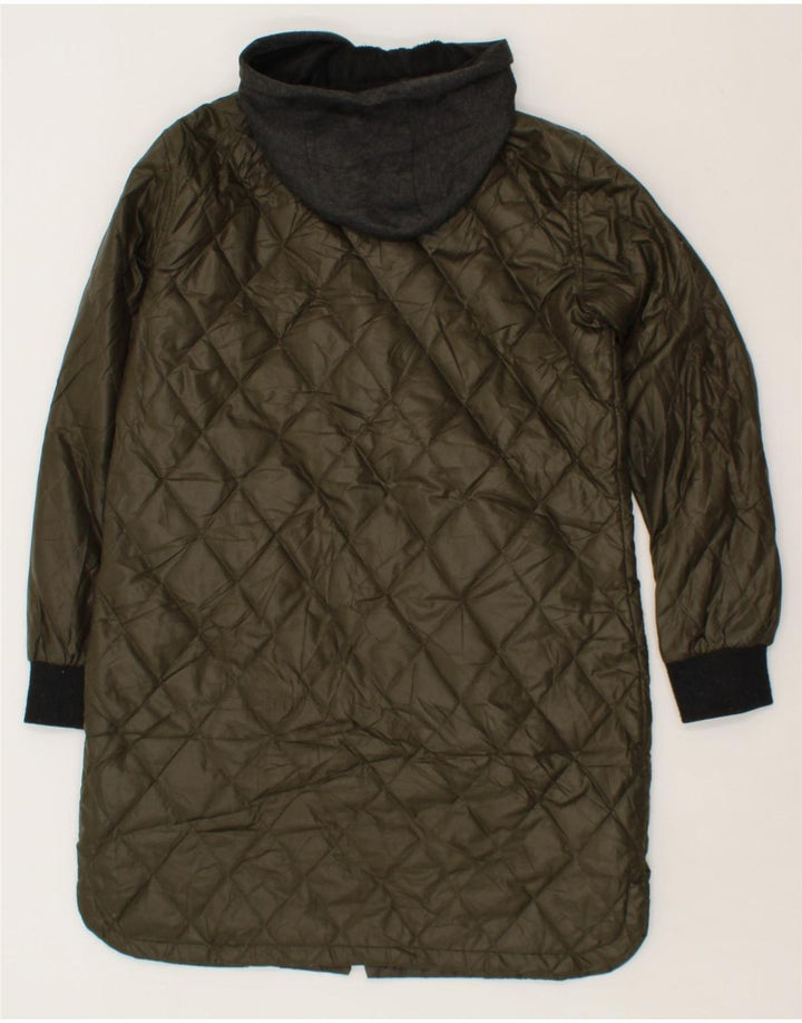MICHAEL KORS Womens Hooded Overcoat UK 14 Medium Khaki Polyester Vintage Michael Kors and Second-Hand Michael Kors from Messina Hembry 