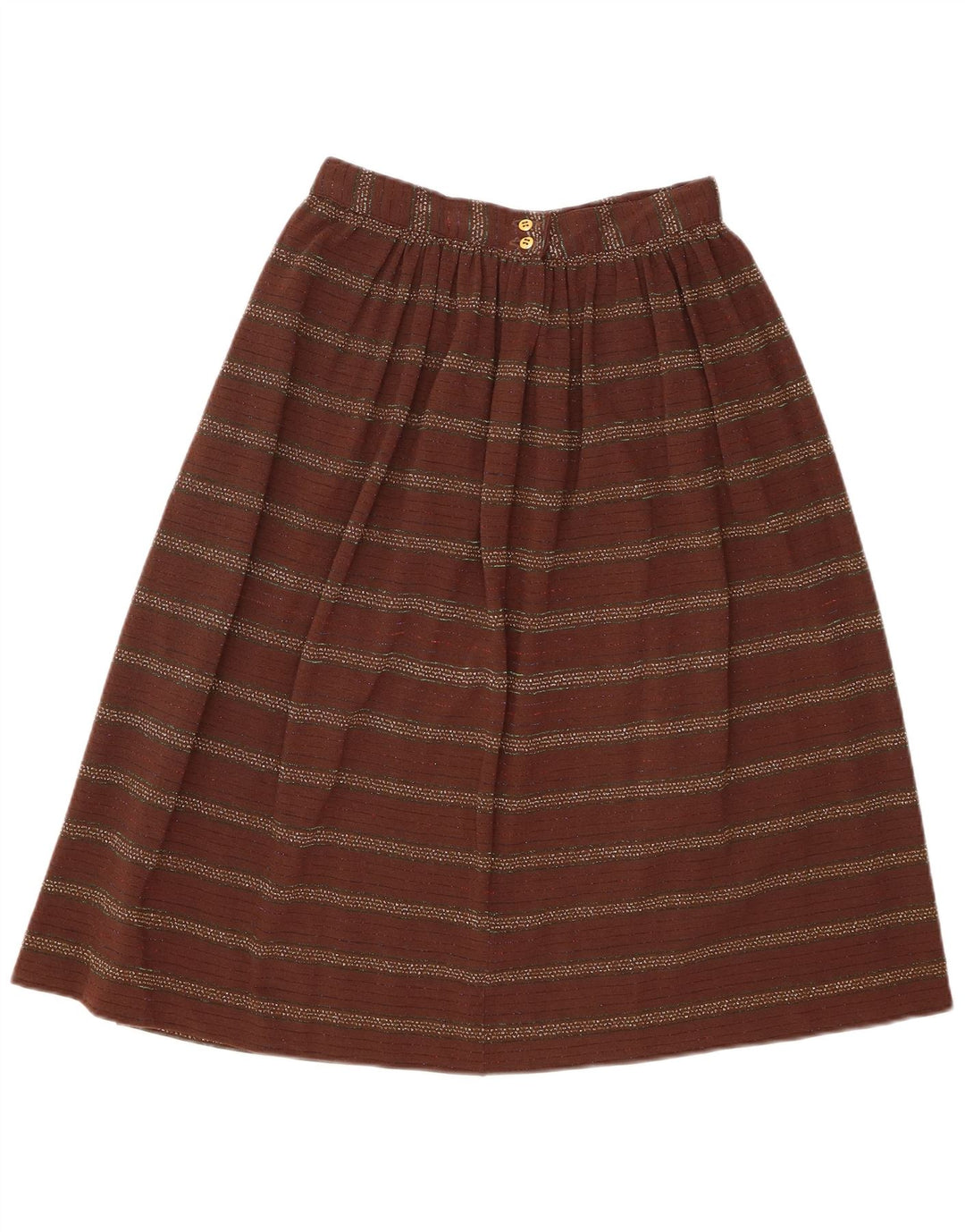 Vintage A-line nederdel til kvinder W26 lille brun stribet
