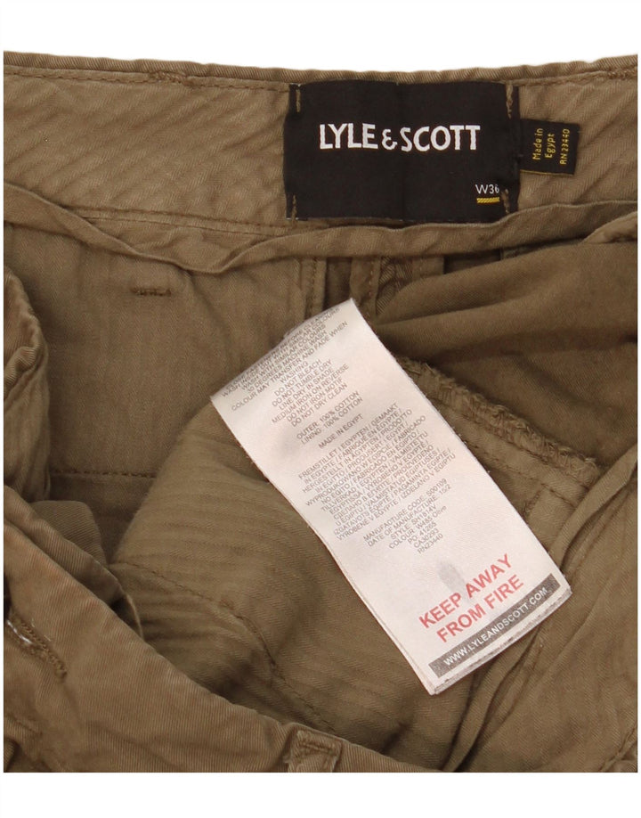 Lyle & Scott Herre Chino Shorts W36 Large Khaki Bomuld