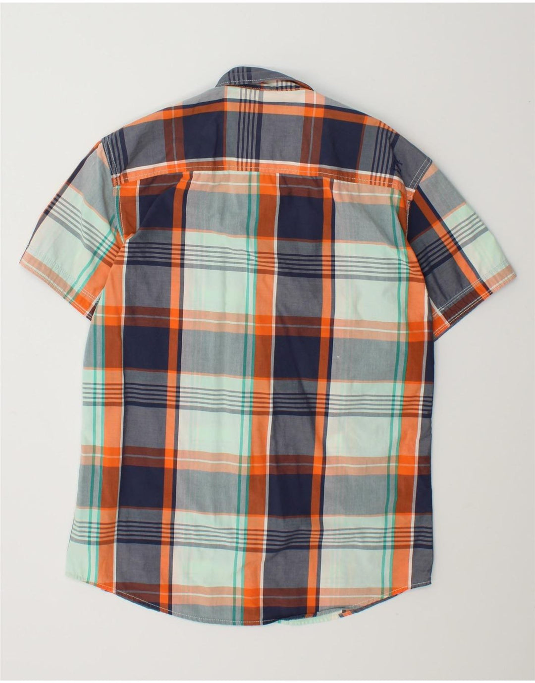 JACK & JONES Mens Short Sleeve Shirt Small Blue Check Cotton Vintage Jack & Jones and Second-Hand Jack & Jones from Messina Hembry 