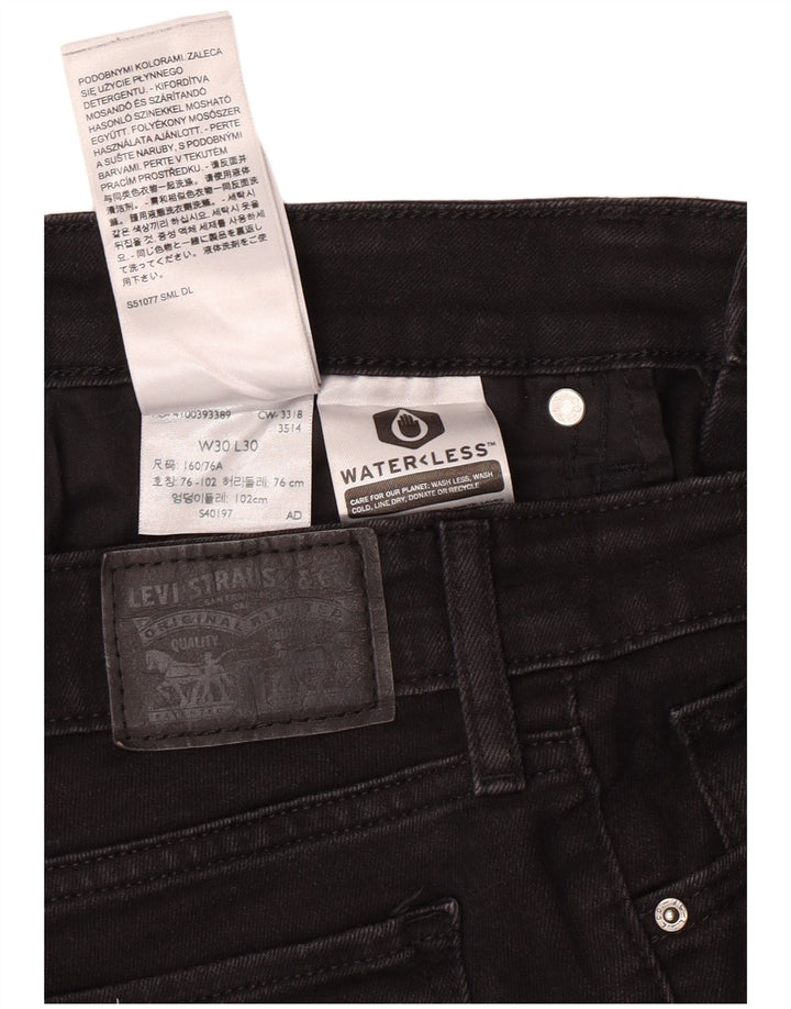 LEVI'S Dame 711 Skinny Jeans W30 L30 Sort Bomuld