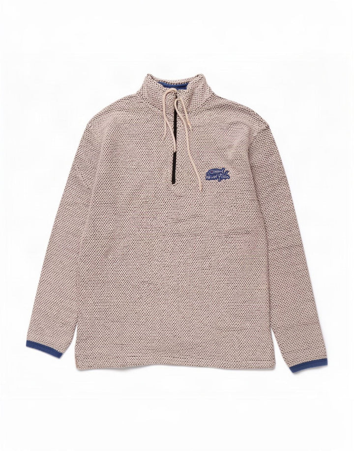 Weird Fish Herre Zip Neck Sweatshirt Jumper Medium Grå Bomuld
