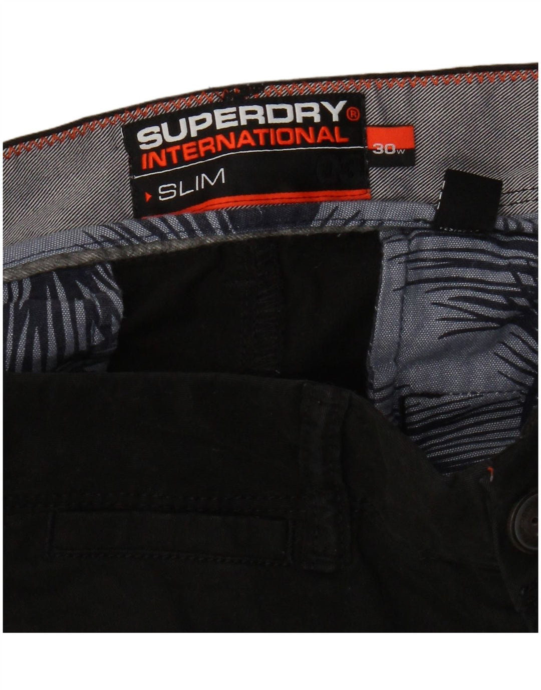 Superdry Slim Chino Shorts til mænd W30 Mellem sort bomuld