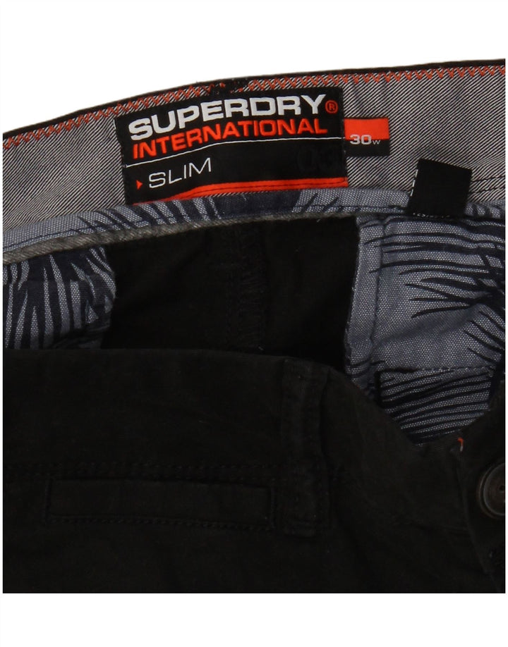Superdry Slim Chino Shorts til mænd W30 Mellem sort bomuld
