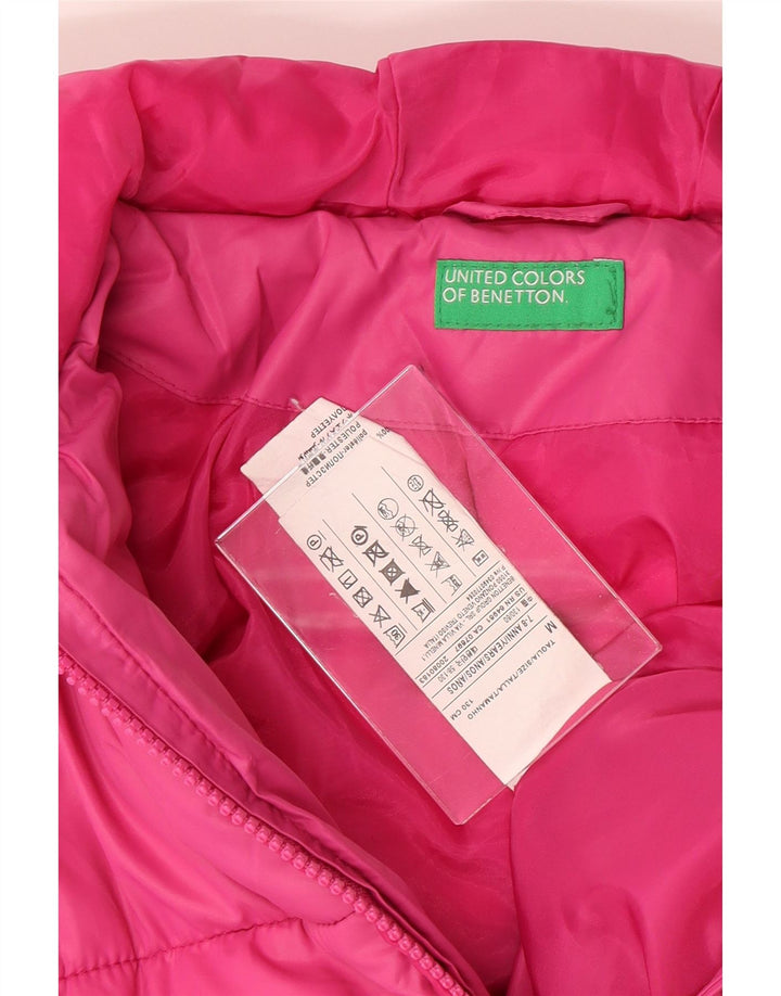 BENETTON Girls Hooded Padded Jacket 7-8 Years Medium  Pink Polyester Vintage Benetton and Second-Hand Benetton from Messina Hembry 