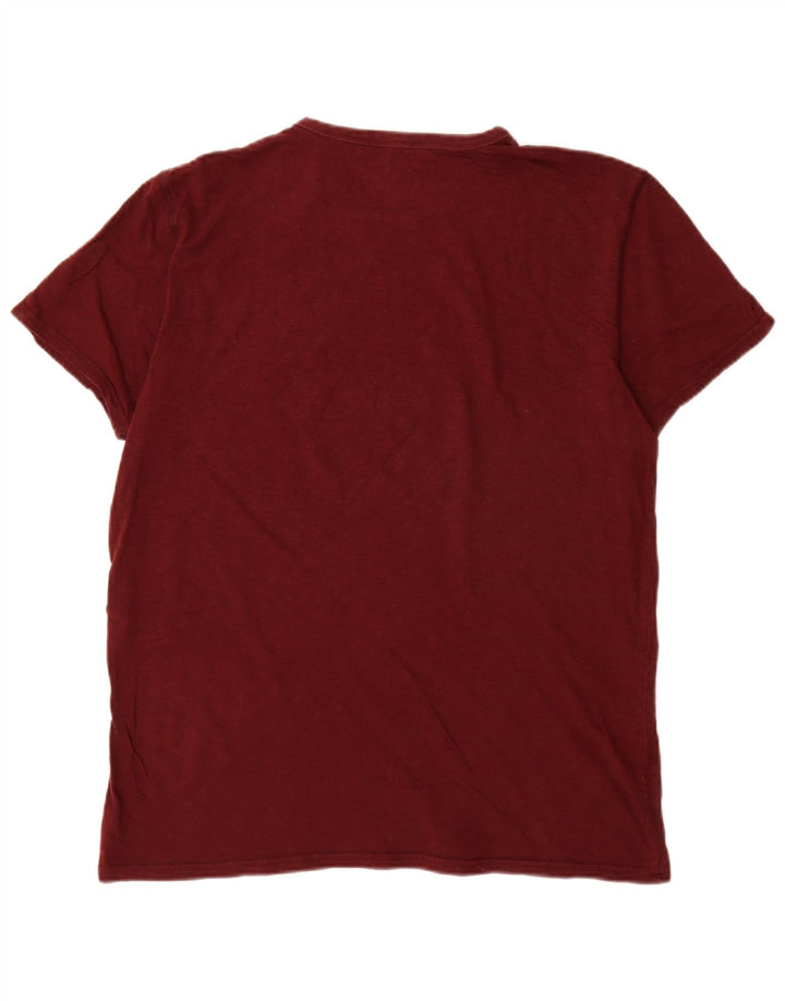 American Eagle Herre Grafisk T-Shirt Top Stor Bourgogne Bomuld