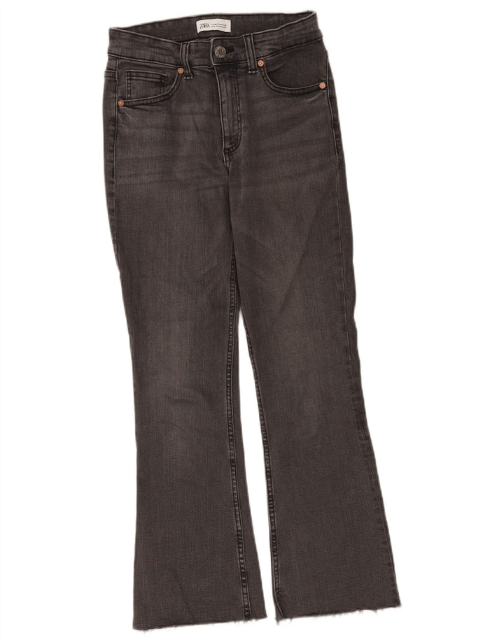 Zara Dame Flared Jeans EU 36 XS W26 L26 Grå