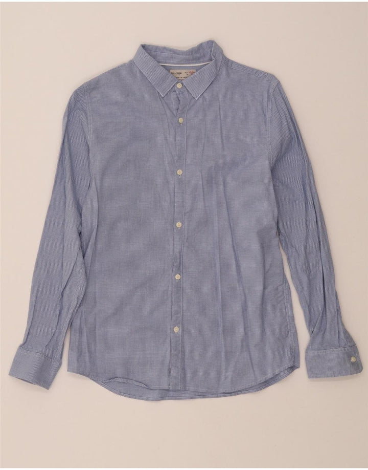 ZARA Boys Slim Fit Shirt 13-14 Years Blue Houndstooth Cotton Vintage Zara and Second-Hand Zara from Messina Hembry 