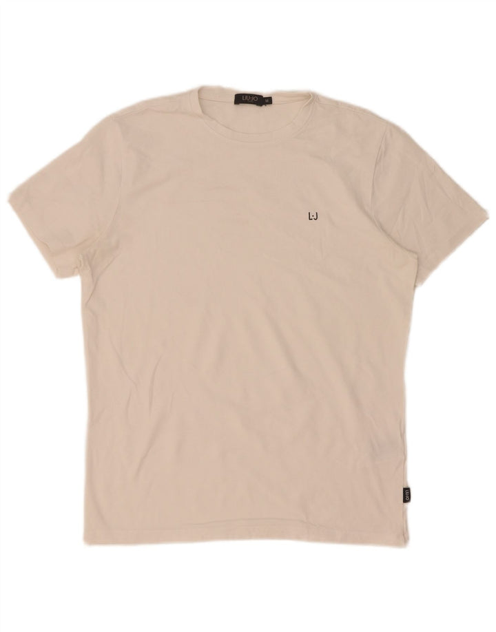 Liu Jo Herre T-Shirt Top Medium Hvid Bomuld