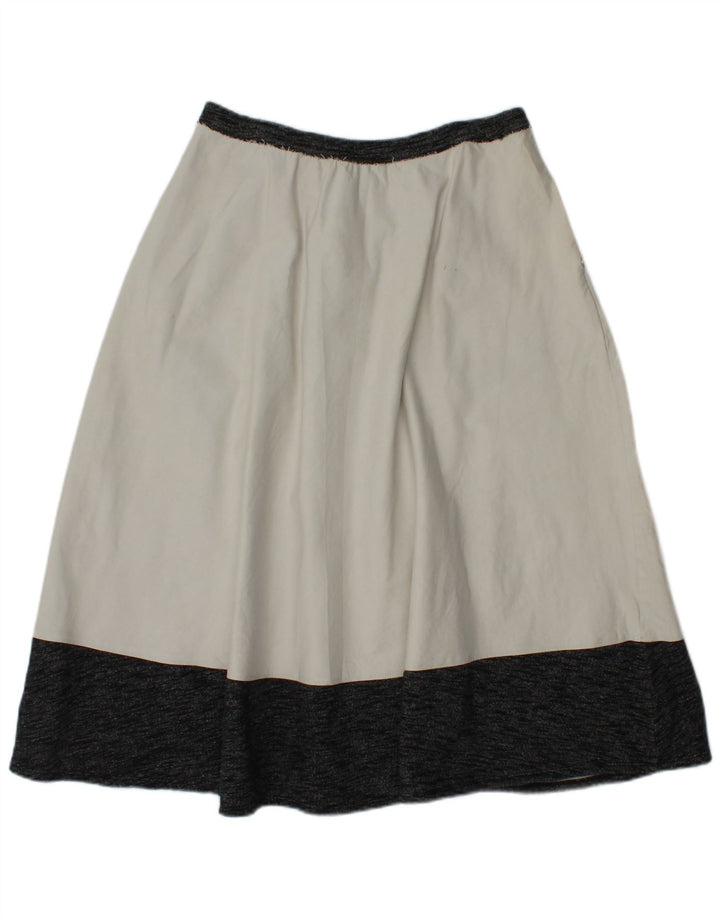 VINTAGE A-line nederdel til kvinder Small W26 Off White Colourblock