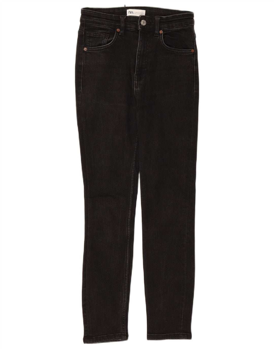 ZARA Dame Skinny Jeans EU 36 XS W26 L25 Sort Bomuld