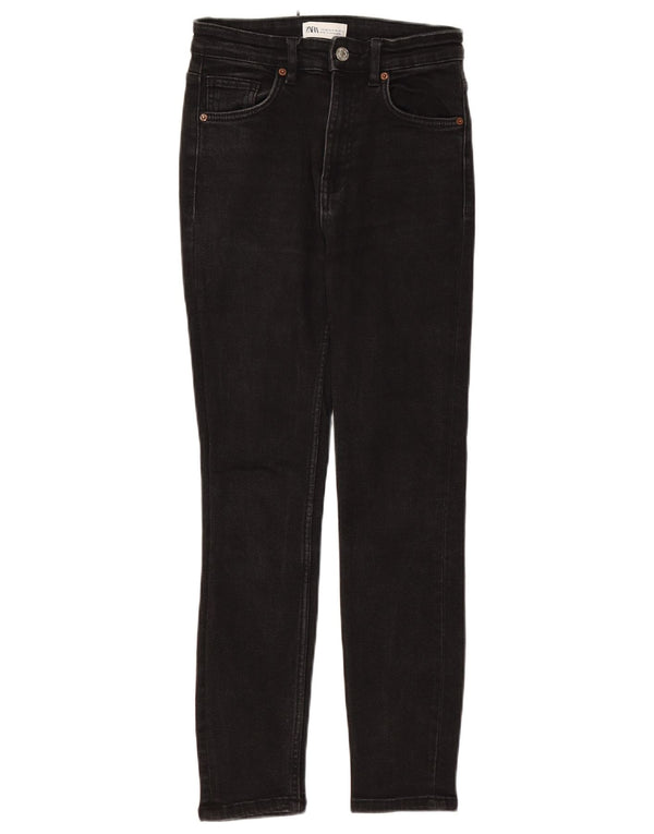 ZARA Dame Skinny Jeans EU 36 XS W26 L25 Sort Bomuld