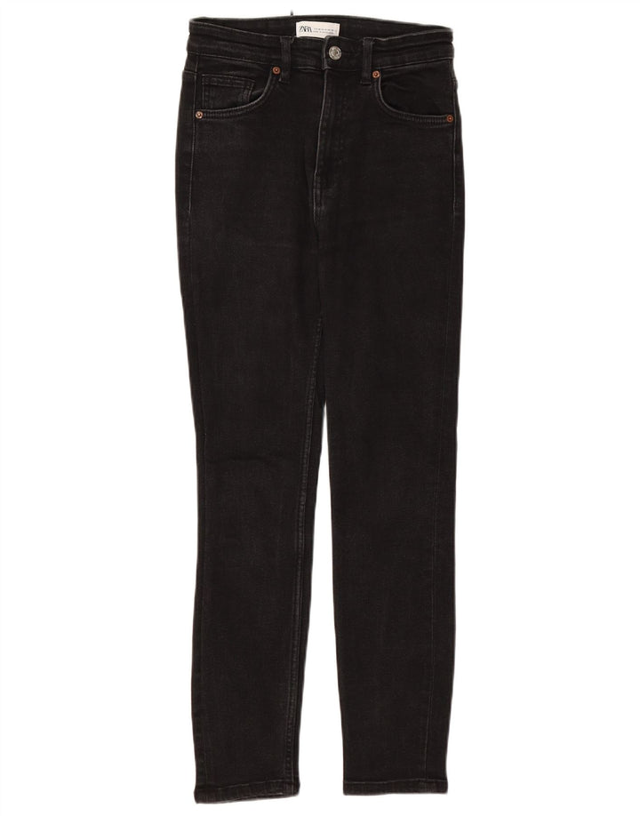 ZARA Dame Skinny Jeans EU 36 XS W26 L25 Sort Bomuld